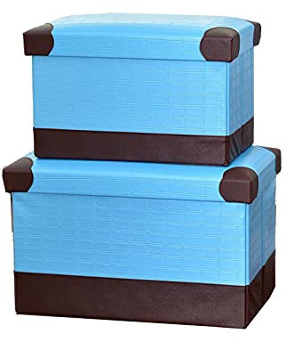 FOGUO Sitzbank mit Stauraum, Sitztruhe Aufbewahrungsbox Faltbar, Sitzhocker mit Deckel, Fußbank Truhen Fußablage, Deckel Abnehmbar, Einfache Handhabung