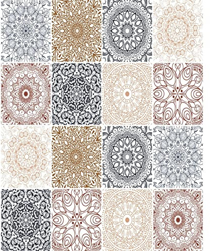 FoLIESEN - Fliesenaufkleber | selbstklebende Fliesen-Folie für Bad & Küche | Deko Klebe-Folie für Wandfliesen Küchenrückwand & Bordüren | Patchwork No.12, .:19.5x24.5 cm / 16-tlg. Set