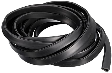sourcing map U Channel Edge Trim, 11.5ft Length Rubber Guard Seal Strip Edge Protector Flat Fit for 3.5-4mm Edge, (9/32 W x 7/16 H) Black