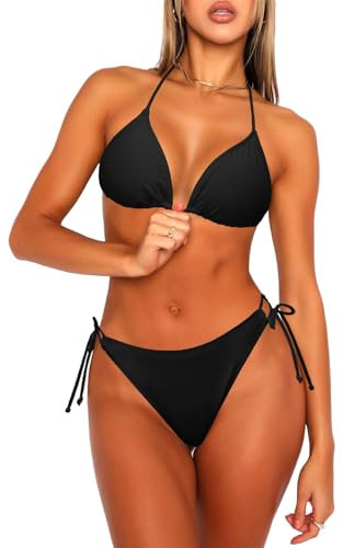 Navneet Bikini Damen Set Sexy Bikinis Triangel String Brazilian Neckholder High Waist Bikihose Badeanzug Swimsuits