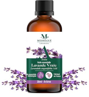LAVANDE VRAIE 30ml - Huile Essentielle Chémotypée - Origine France - Relaxation, confort cutané et digestif, éloigne les insectes - 100% pure et naturelle - 30ml - Mességué