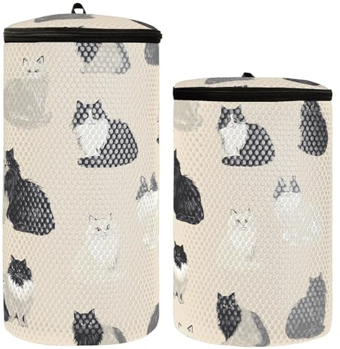 Divertente Norvegese Personalizzato Gatto Gatti Beige Scarpa Borsa Lavatrice Sneakers Lavatrice Borsa 2 pz Scarpe Sacchetto di Lavanderia Per Lavatrice Sacchetto di Pulizia Scarpe, Funny Norwegian