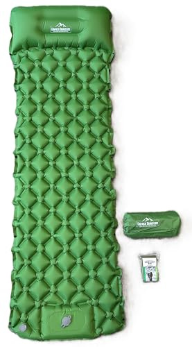 Einfach Draussen Colchoneta hinchable autoinflable ultraligera con cojín integrado, esterilla iso, ahorra espacio, cómoda, duradera, camping, exterior, tienda de campaña (juego de colchoneta aislante