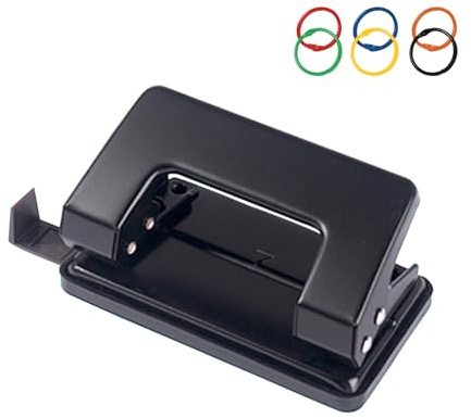 2 Loch Papierlocher, Papierstanzer Metall, Mini-Taschenlocher zum Einheften, Locher Klein, für 10 Blatt, Für das Schul Zuhause Und Büro Ldeal(Mit 6 Schnallen in Zufälliger Farbe) (Loch, Blatt, 10)