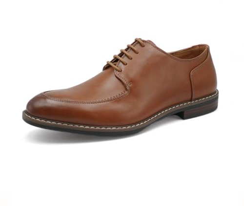 Finishing & Sewing Scarpe da uomo con punta a mocassino in pizzo Oxford, Marrone, 41 EU