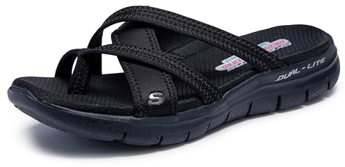 Skechers Cali Women's Flex Appeal 2.0-Start up Sport Sandal,black/black,7 M US