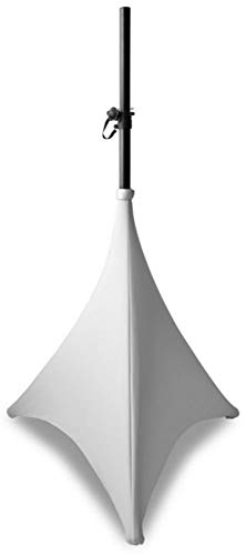 IBIZA LYCRA-STAND Stativsegel weiß 0,70m 2-seitige Husse Party Disco Club DJ Musik Event Bühne Veranstaltung Lautsprecher