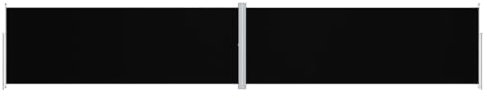 vidaXL Toldo Lateral Retráctil Jardín Separador Terraza Balcón Pantalla Solar Viento Enrollable Función Retroceso Automático Negro 220x1200 cm