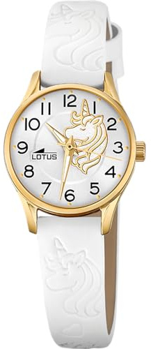 LOTUS Reloj Niña Analógico de Cuero Blanco