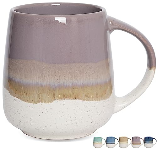 Bosmarlin Extra Large Ceramic Coffee Mug, 23 Oz, Dishwasher and Microwave Safe, Oversized Big Tea Cup for Office and Home (Purple)