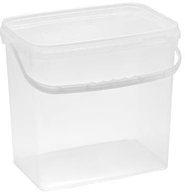 Nipter Eimer mit Deckel 10l, transparent, 10,6 Liter Eimer rechteckig, lebensmittelcht, 9 Stück