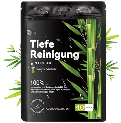 Fuß Detox Pflaster, 40 Stück 100% Natürliche Tiefenreinigende Detox Fußpflaster Fußpads Entgiftungspflaster Füße zur Stresslinderung, Verbesserung der Schlafqualität, Förderung der Blutzirkulation