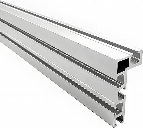 Rail d'onglet à rainure en T 75 de type T - 1000 mm - Fixation de rail en T - En alliage d'aluminium - Pour scies de table, tables de travail du bois