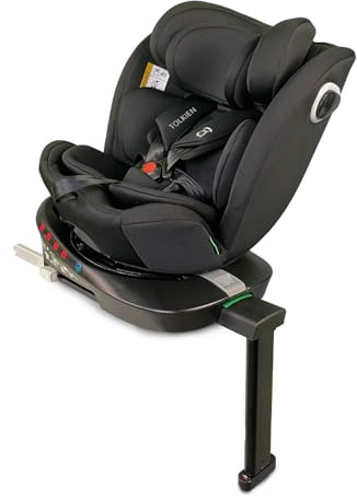 Asalvo TOLKIEN Base ISOFIX, Sistema de Silla Coche, fácil instalación, cumple con el estándar i-Size, 150 cm, Negra