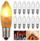 AUAUY 12 Stück E10 23V 3W Ersatzbirnen Glühbirne Topkerzen, Warmweiss 2200K Topkerze Spitzkerze Ersatzlampen, Schwibbogen Kerzenlampe für Lichterkette Christbaumbeleuchtung