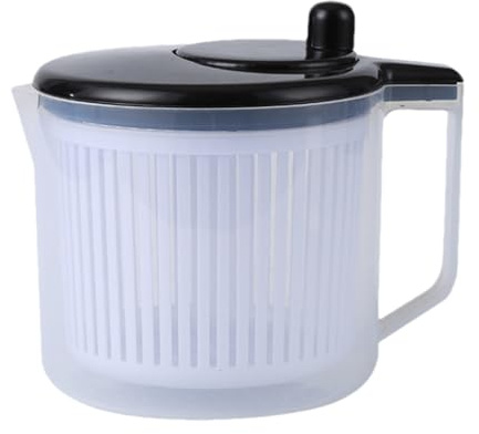 Salad Spinner - Vegetable Dryer Squeezer, Fresh Produce Washer, Effortless Cord Mechanism, Non Slip Bottom Ring, Locking Lid Securing System, Kitchen Apparatus for Food Preparation