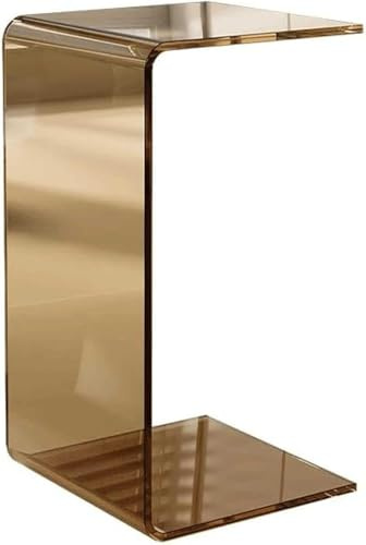 Tavolo terminale a forma di C in acrilico trasparente, design moderno e minimalista per piccoli spazi, elegante mobile da soggiorno, tavolo da spuntino di lusso, versatile pezzo d'accento