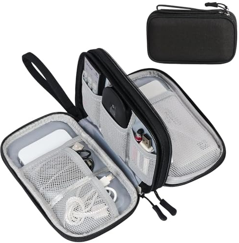 Organizador Electrónico de Doble Organizador Cables Viaje Bolsa de Almacenamiento Electrónica Bolsa de Almacenamiento para Cables de Cargador Adaptadores de Auriculares