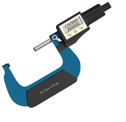 Besshepplo Micromètre extérieur numérique électronique 0 à 25 mm 25 à 50 mm 50 à 75 mm 75 à 100 mm en alliage d'acier à haute teneur en carbone Surfaces de mesure 0,001 mm Précision pouce épaisseur