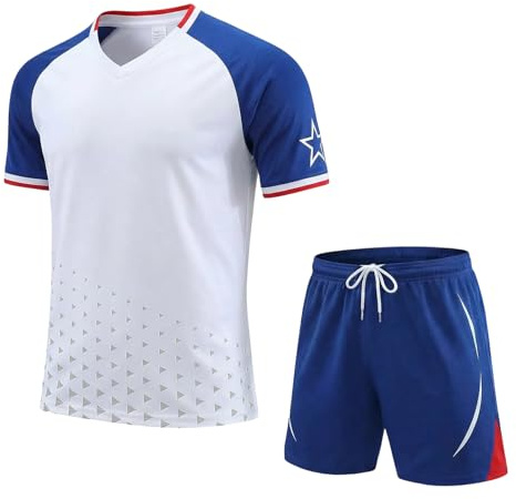 viiotu Maillot de Foot Enfant Garçons Filles, Ensemble Foot, Séchage Rapide Respirant, Shorts et T-Shirt pour École Sport Tennis Entraînement