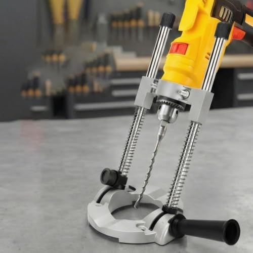Soporte de taladro ajustable con rango de 90 grados y geometría optimizada para posicionamiento y estabilidad de ángulo de perforación de 45 grados