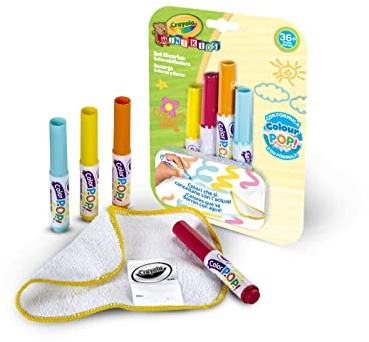 CRAYOLA - Mini Kids, Kit de recharge Coloriage Infini avec 4 feutres et un chiffon de nettoyage, à utiliser avec le tapis Coloriage infini, 81-2007