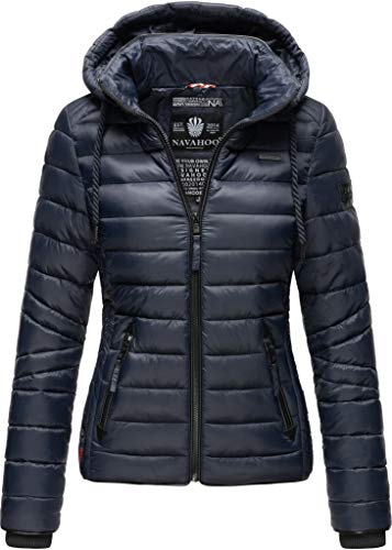 Navahoo Damen leichte Übergangsjacke Steppjacke mit Kapuze Lulana Navy Gr. M