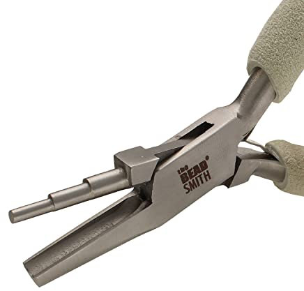 The Beadsmith Concave (Hollow)/Round Nose Pliers, 6.25 inches (159mm), Steel Jaws with Double-Leaf Springs