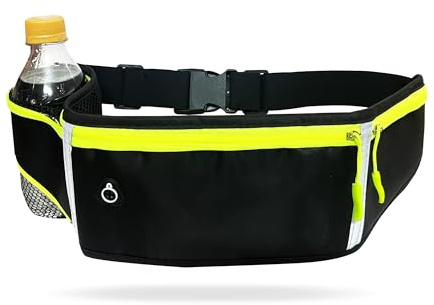 Löparbälte för mobiltelefon, löpväska jogging för kvinnor och män, midjeväska löpbälte för mobiltelefon, sportbält justerbart, för alla smartphones, för maraton/träning/jogging/löpning (svart).