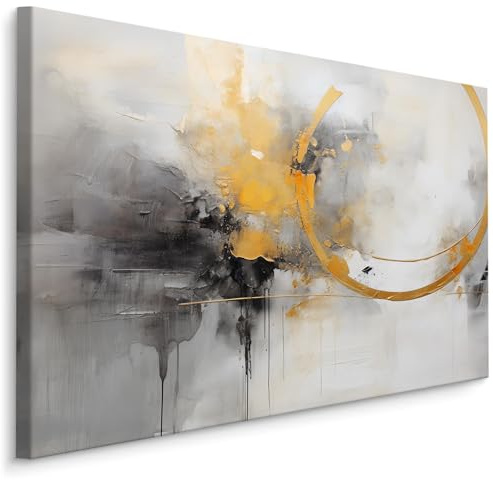 Muralo - Leinwandbild Aufhängefertig mit Abstraktion-Motiv - Bild für Wohnzimmer, Schlafzimmer, Büro, Restaurant - Wandbild Wanddeko Modern Vintage Glamour Loft Stil - Br.120cm x Hö.80cm