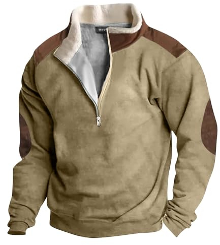 Ugly Shirt Hoodie Herren Halloween Oversized Hoodie Herren Floating Anzug Für Norwegen Longsleeve 5xl Polyester Langarmshirt Oversized Strickpullover Herren Wickeloberteil Langarm(Khaki,3XL)