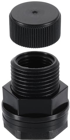 sourcing map Conector de mamparo con enchufe, NPT de 1/2 pulgada x 3/4 pulgadas GHT para adaptador de manguera de jardín, tanque de agua, acuarios, color gris