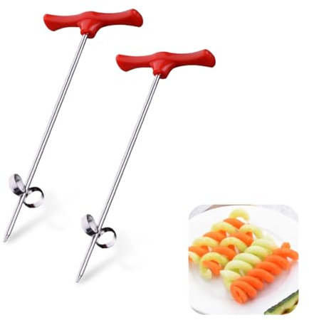 OHREN Spiralizzatore per Verdure e Frutta, 2 Pezzi, Taglierina in Acciaio Inossidabile, Creativo a Twist, Affetta e Taglia Patate a Spirale, Zucchine Tagliaverdure
