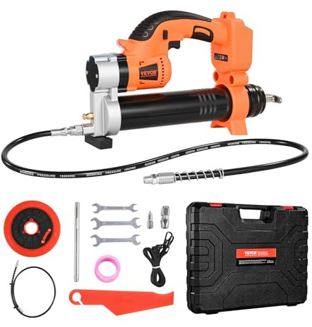VEVOR Cordless Grease Gun, 8000 PSI Max Pressure, Electric Grease Gun with LED Light & 35.4-inch Long Hose, Compatible with 18V Makita Batteries, Suitable for Greasing Vehicles or Machines(Tool Only)