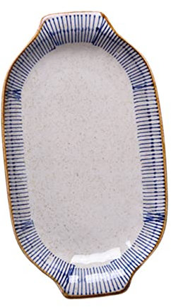 CIYODO Vassoio per Pesce in Ceramica con Manici Piatto Multiuso Style Ware per Dolci E Sushi