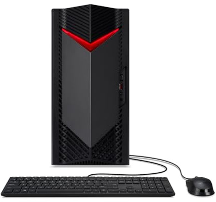 acer Nitro 50 N50-656 Desktop Gaming, Scheda Grafica Nvidia GeForce RTX 5060 8GB GDDR7, Processore Intel Core i5-14400F, RAM 16 GB DDR5, SSD 1 TB M.2 PCIE, Wireless Lan, Windows 11 Home