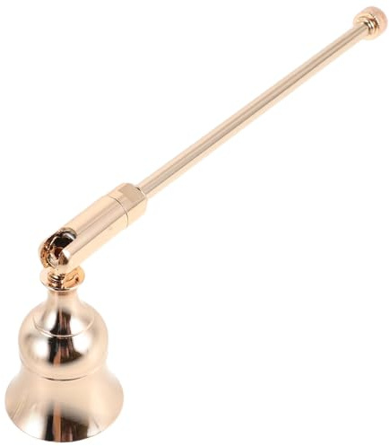 Cabilock Spegnicandele a Campana in Metallo Dorato con Manico Lungo 16,5 Cm, Set 2 Pezzi, Strumento Spegni Fiamma Sicuro a Lume di Candela e Feste D’Epoca