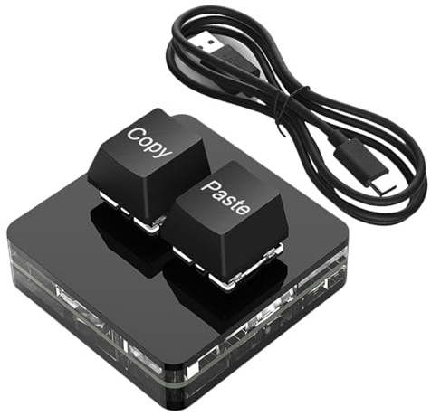 CEHTK Petit Clavier avec pavé numérique, rétroéclairage Couleur Personnalisable, Programmation des Touches pour tablettes de Jeux Esport et Photoshop (Noir).