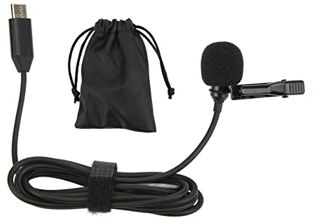 CHHELIHL Typ C Lavalier mikrofon HiFi ljudbrusreducerande klämma på mikrofon rundstrålande mikrofon för Insta360 ONE X2
