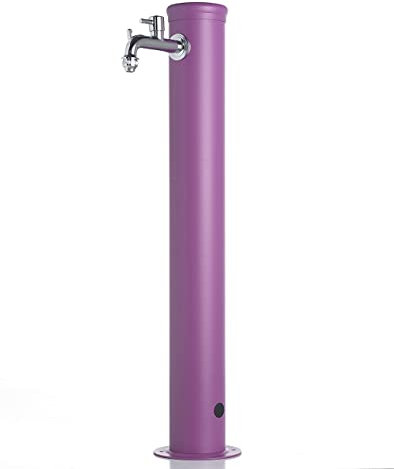 Belfer 42AR Fontana da Giardino a Colonna in Acciaio Alluminio con Rubinetto in Ottone Cromato
