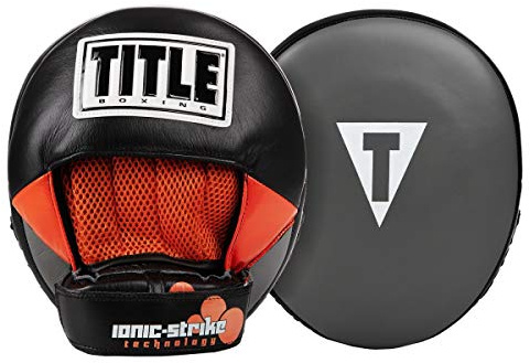 TITLE Boxing Ionic Strike Punch Mitts, Grey/Orange - Boxing Pads, Muay Thai Pads, Punching Mitts, Focus Mitts, Boxing Equipment, Punching Pads, MMA Equipment, Kickboxing
