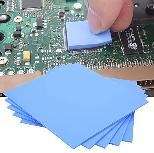 FTVOGUE 5 Piezas 100x100x1.5mm 1.5W/m-k Conductividad térmica Almohadilla de conductividad térmica de Silicona Hoja de disipación de Calor para disipador térmico portátil/GPU/CPU/LED Cooler