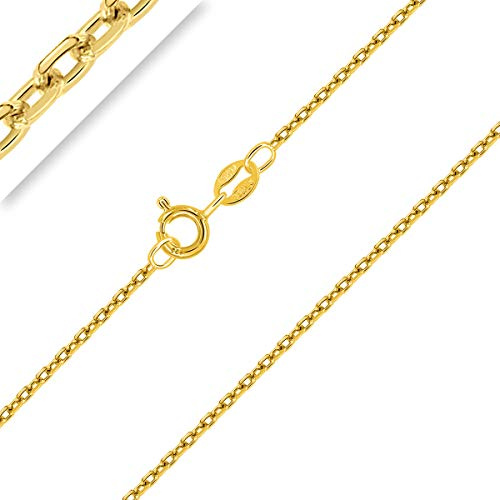 PLANETYS - Collier - Chaîne Argent 925/1000 - Maille Forçat Diamantée - Plaqué Or Jaune 18 Carats - Largeur : 2 mm - Longueur : 55 cm