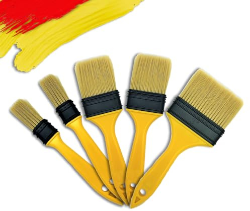 PANCLUB Not Chip Brush Set - 5pcs, 1, 1, 2, 2, 3 Inch, Chalk Paint & Wax Brushes, Disposable Trim & Varnish Brushes