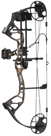 Bear Archery Royale Ready to Hunt Compound Bow Archery Set with Archery Accessories for Adults and Youths, 12”- 27” Draw Length, 5-50 Lbs Draw Weight, Up to 290 FPS