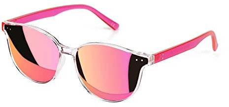 Sumato Katzenauge Damen-Sonnenbrille,Rosa Pinke, Spiegelnde Trendy Linsen, UV400-Abschirmung