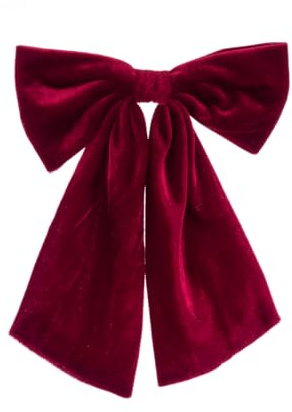 Velvet Soft Dark Red Burgundy Festive Bow Hanging Christmas Bow Xmas Tree Wreaths Decor Decoration