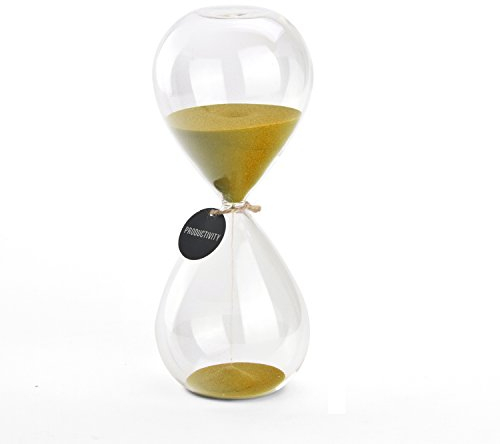 Sanduhr Sand Timer – swisselite Biloba Sanduhr Sand Timer inspiriert Glas/Home, Schreibtisch, Büro Decor Gold Color,45 mins