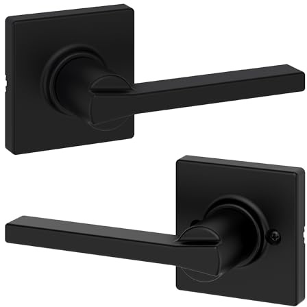 Kwikset Casey Passage Door Lever, Matte Black
