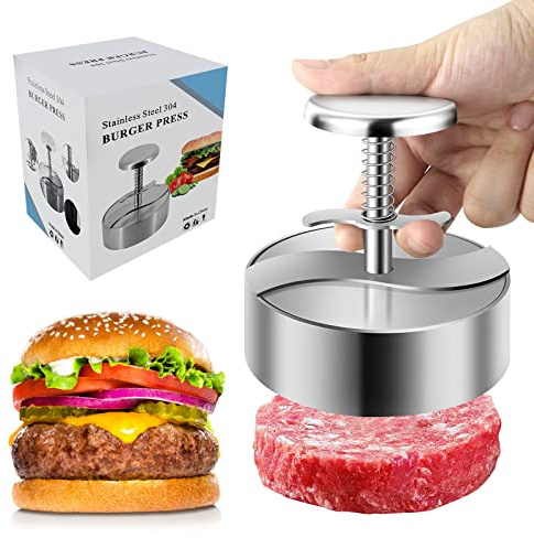 TIANTOU Burger Press, Adjustable Hamburger Meat Press, 304 Stainless Steel Non Stick Patty Press, BPA Free, Suitable for Beef, Burgers and Cooking, Ideal for BBQ and Homemade Hamburge